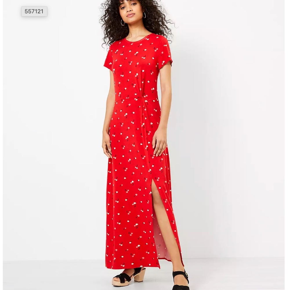 LOFT Cherry Twist Maxi Dres
